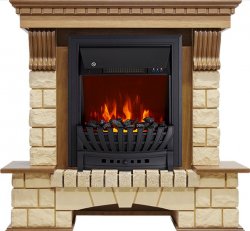 Каминокомплект Royal Flame Pierre Luxe шампань с очагом Aspen Black